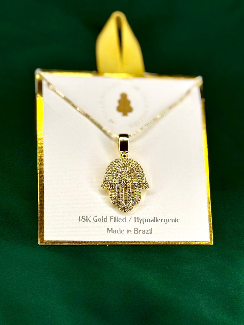 Psalm 35 Archangel Michael Hamsa Protection Necklace — Personalized Live Ritual Activation (18K Gold Filled)